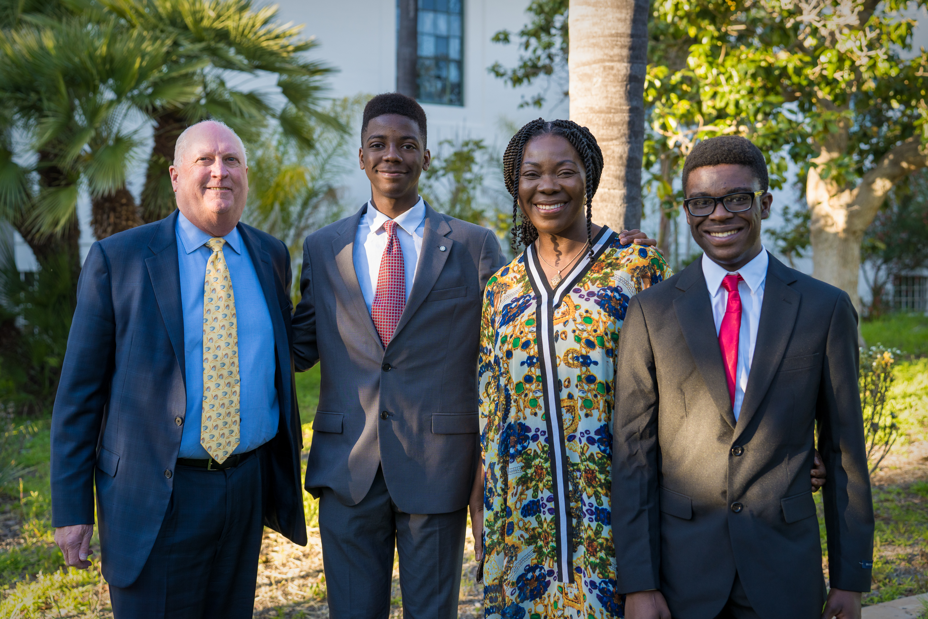 Okezue with the host of TeenScientist and George D. Yancopolous, the CEO of Regeneron Pharmaceuticals